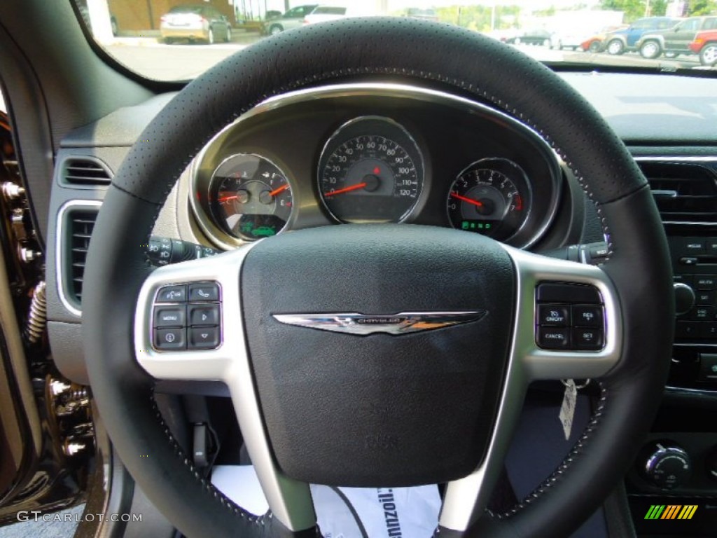 2013 Chrysler 200 S Sedan Black Steering Wheel Photo #69345597