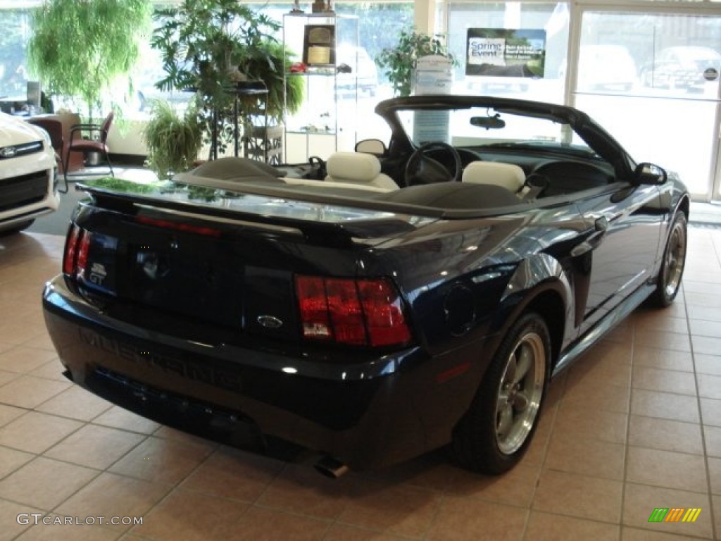 2001 Mustang GT Convertible - True Blue Metallic / Oxford White photo #8