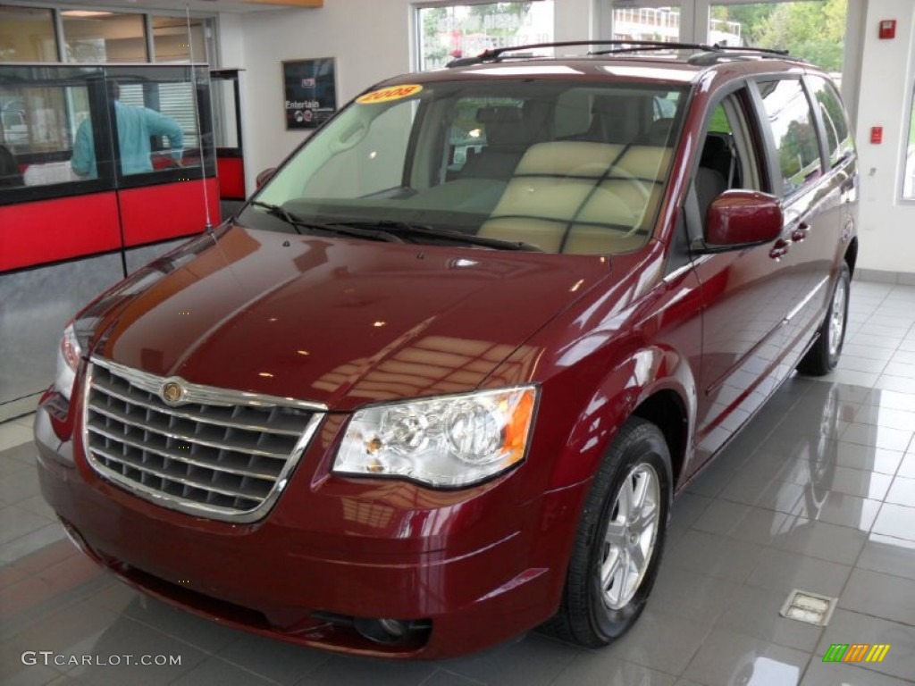 2008 Town & Country Touring - Deep Crimson Crystal Pearlcoat / Medium Slate Gray/Light Shale photo #1