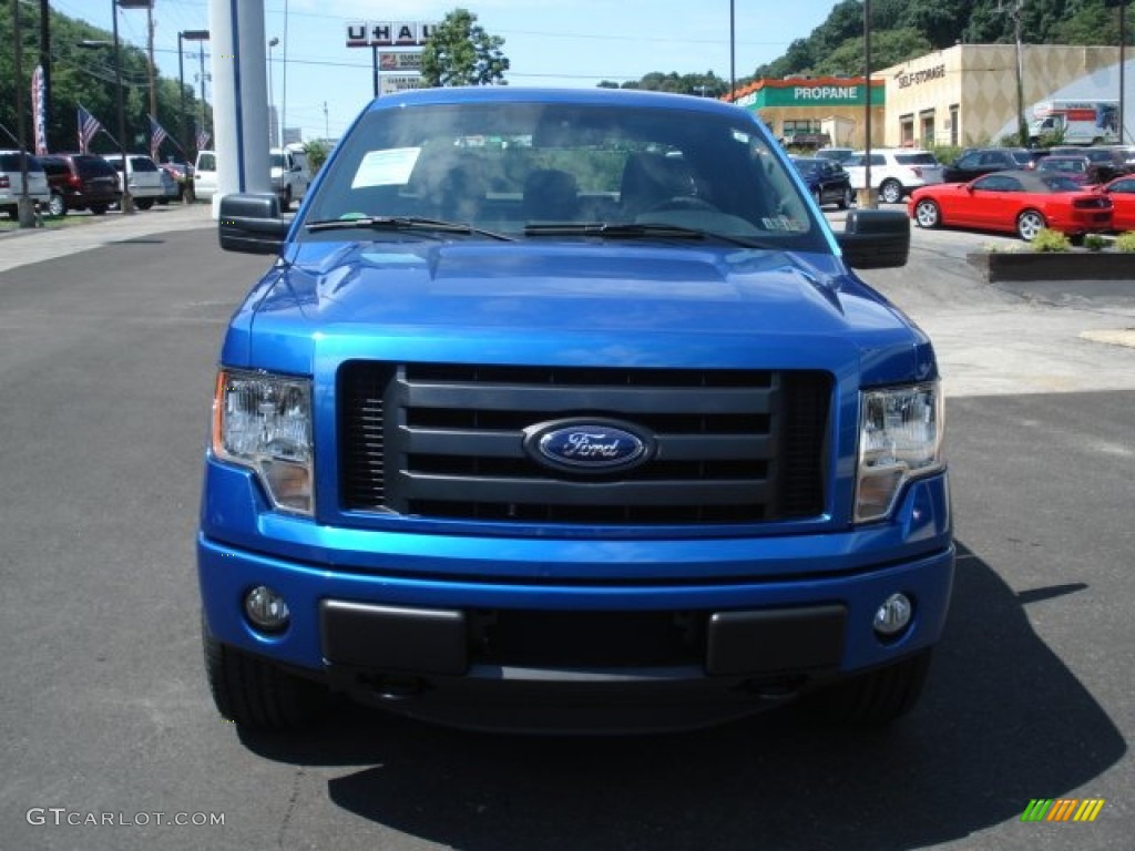 2012 F150 STX SuperCab 4x4 - Blue Flame Metallic / Steel Gray photo #3