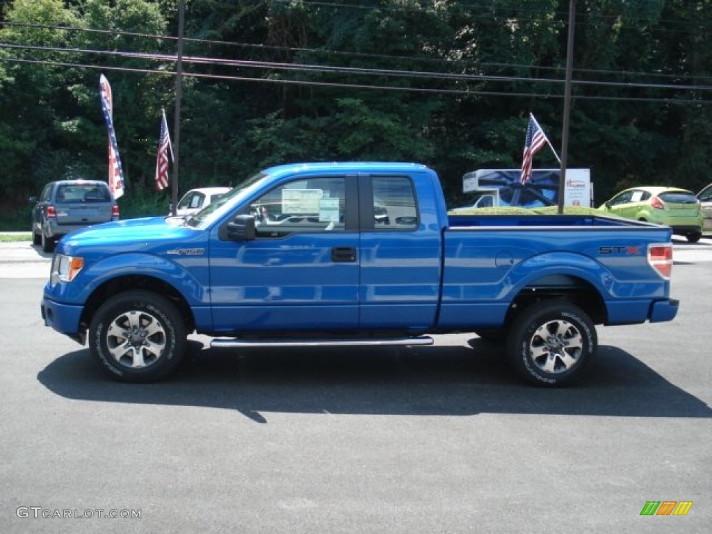 2012 F150 STX SuperCab 4x4 - Blue Flame Metallic / Steel Gray photo #5