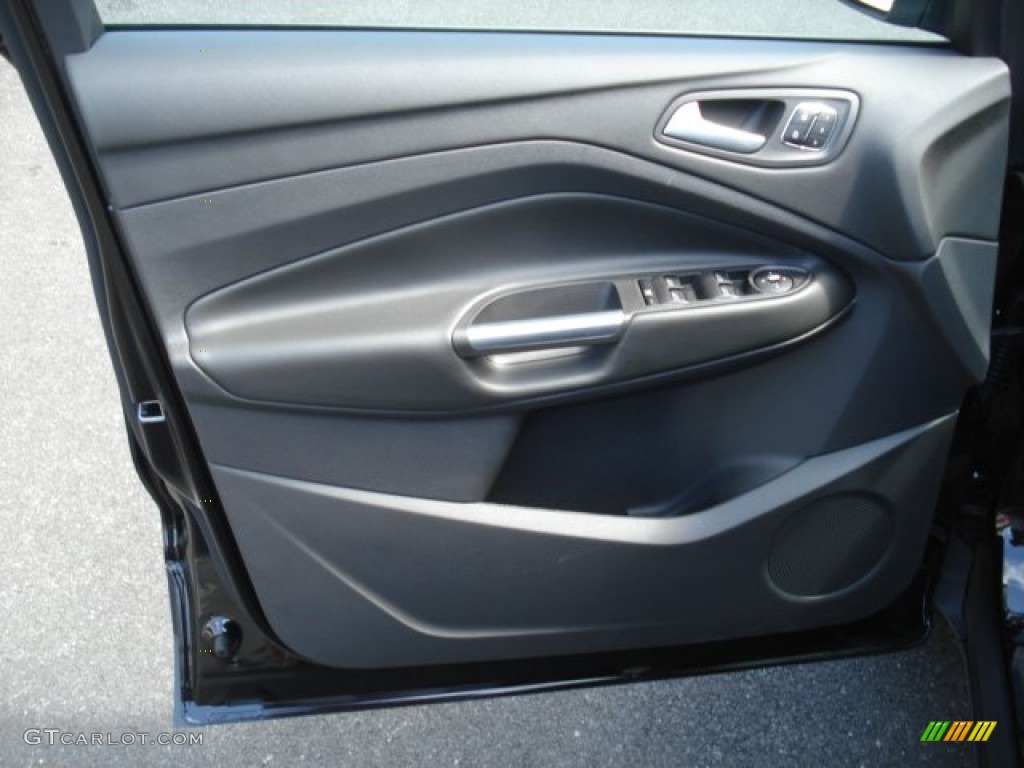 2013 Ford Escape Titanium 2.0L EcoBoost 4WD Charcoal Black Door Panel Photo #69347373