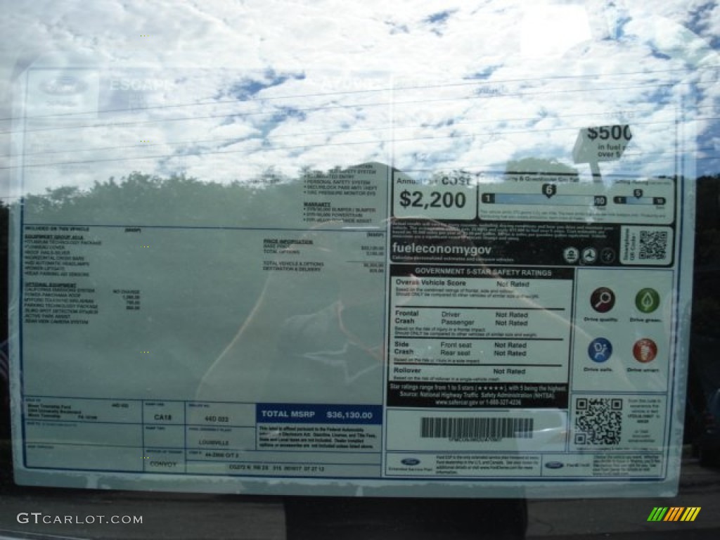 2013 Ford Escape Titanium 2.0L EcoBoost 4WD Window Sticker Photo #69347412