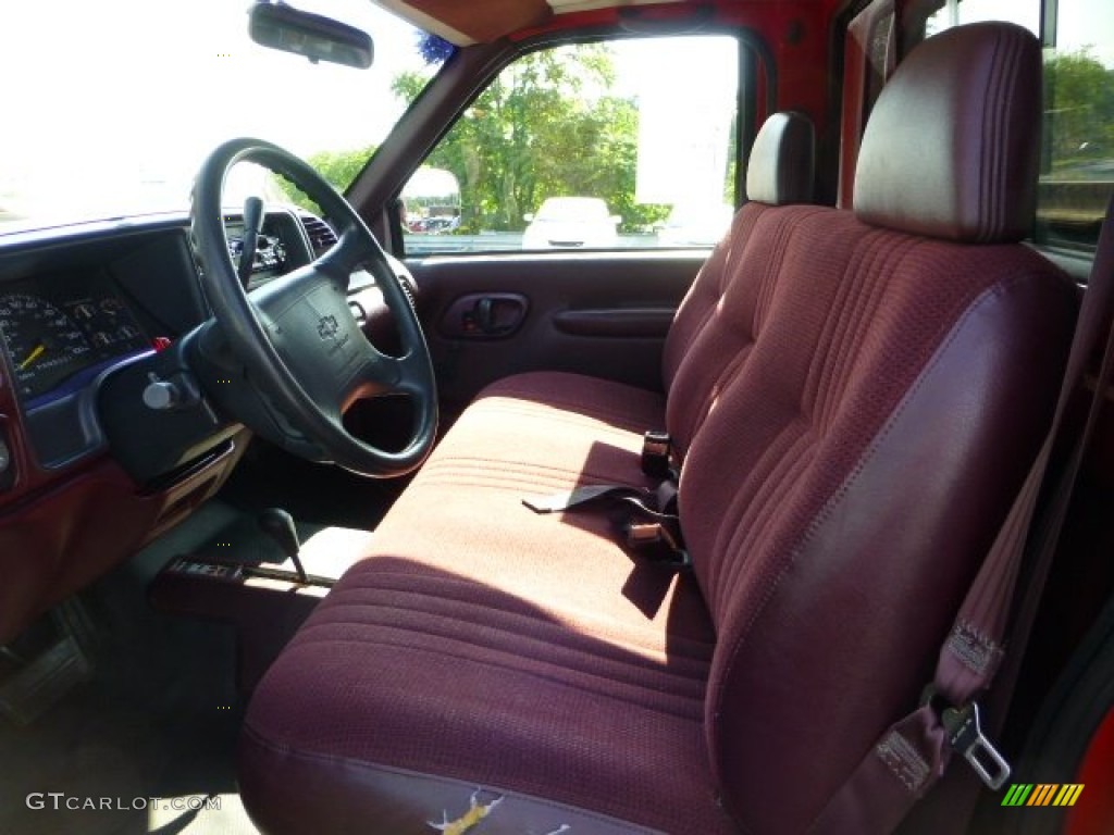 1995 C/K K1500 Regular Cab 4x4 - Victory Red / Burgundy photo #8