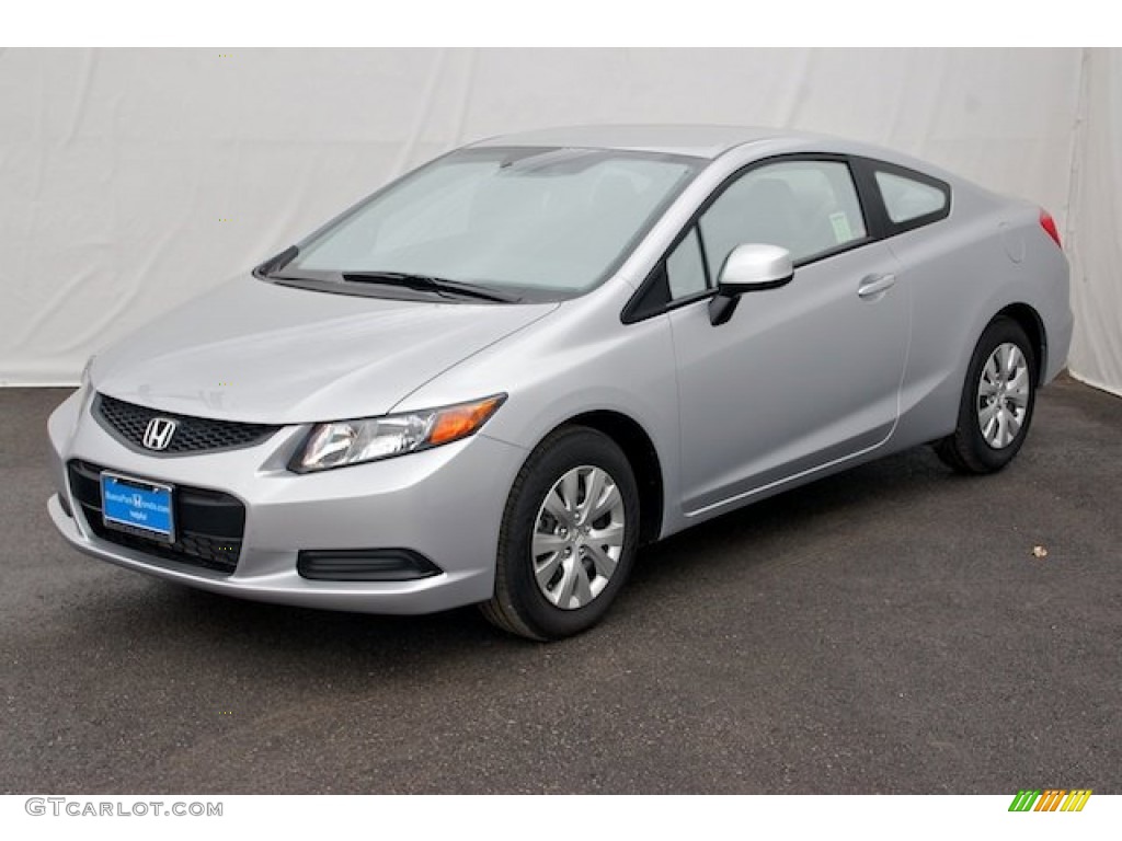 2012 Civic LX Coupe - Alabaster Silver Metallic / Gray photo #3