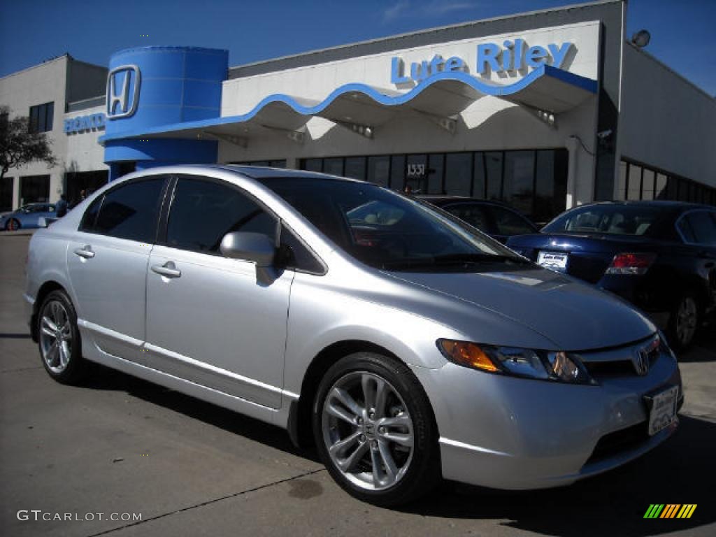 2008 Civic Si Sedan - Alabaster Silver Metallic / Black photo #1