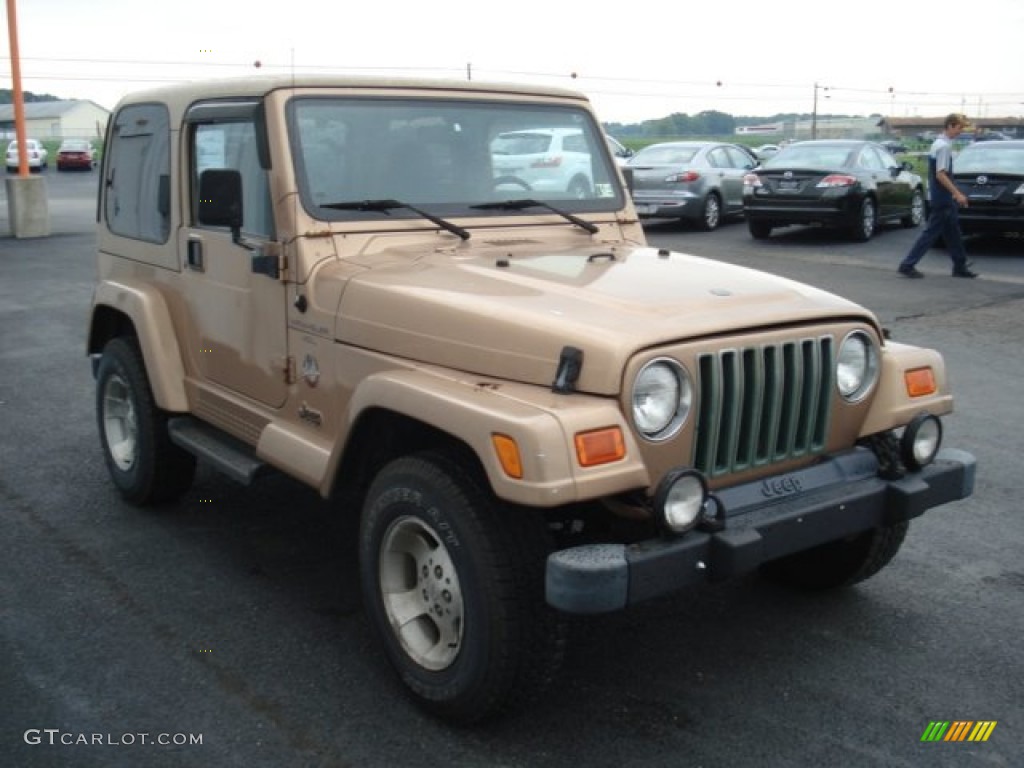 2000 Wrangler Sahara 4x4 - Desert Sand Pearl / Camel/Dark Green photo #4