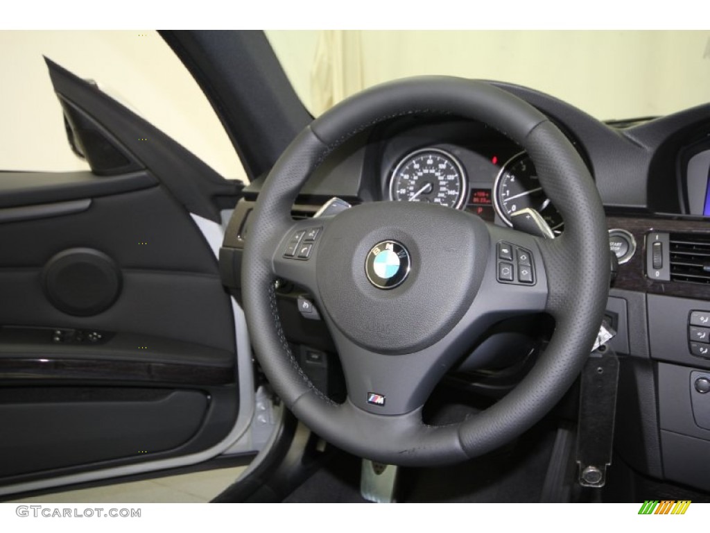 2013 BMW 3 Series 335i Coupe Black Steering Wheel Photo #69353821