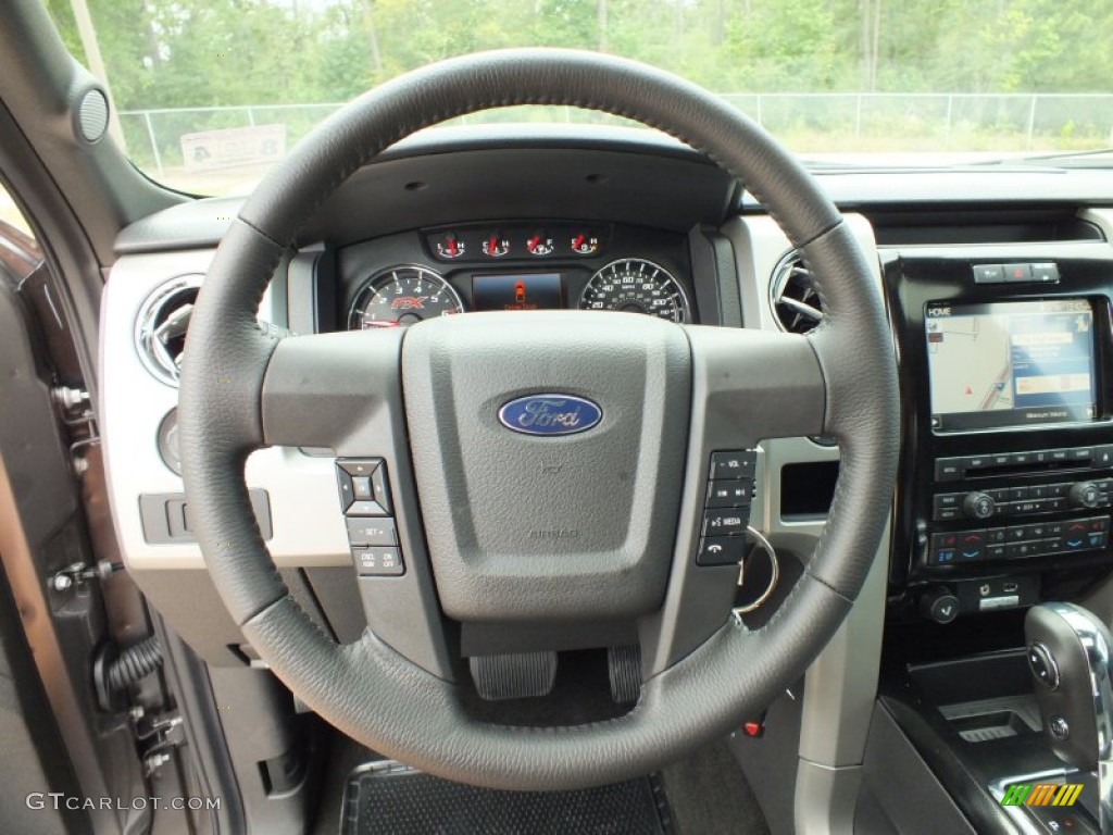 2012 Ford F150 FX2 SuperCrew Black Steering Wheel Photo #69358102