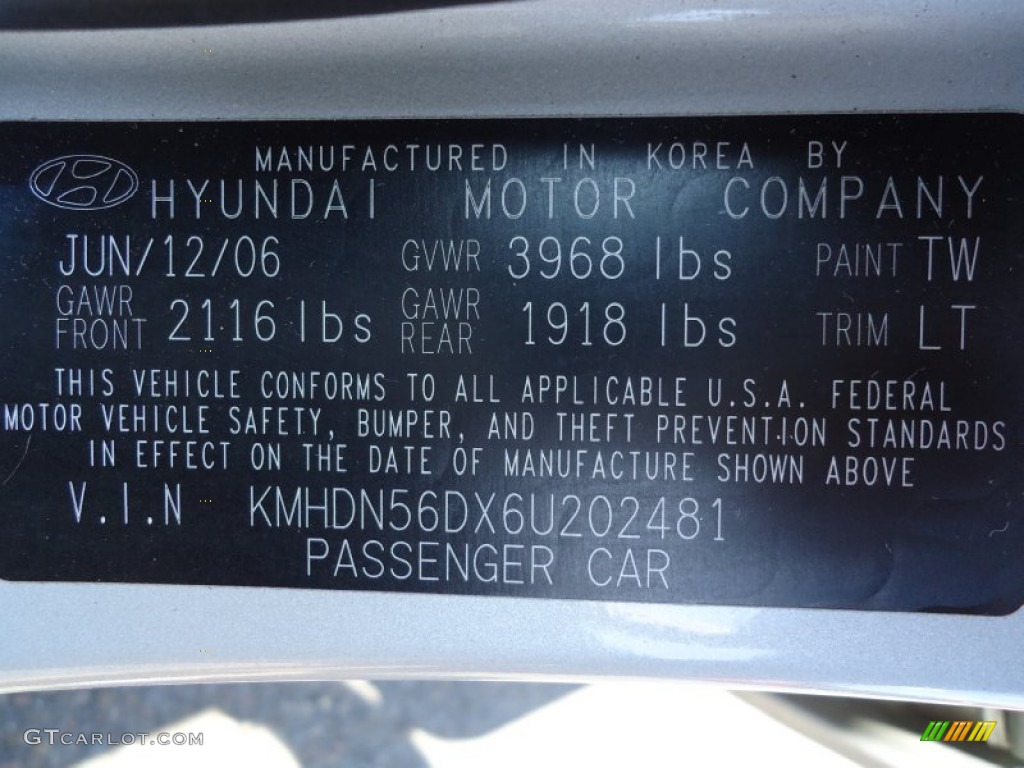 2006 Elantra GLS Hatchback - Sterling Silver / Gray photo #24