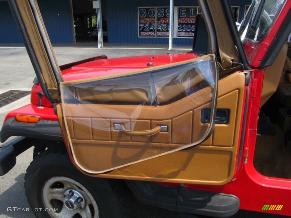 1995 Jeep Wrangler S 4x4 Spice Beige Door Panel Photo #69361009