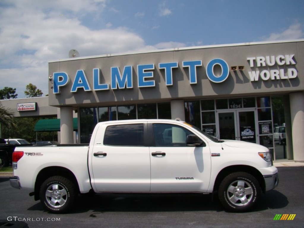 2010 Tundra TRD CrewMax 4x4 - Super White / Graphite Gray photo #1