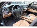 Saddle/Black Nappa Leather Prime Interior Photo for 2011 BMW 7 Series #69361183