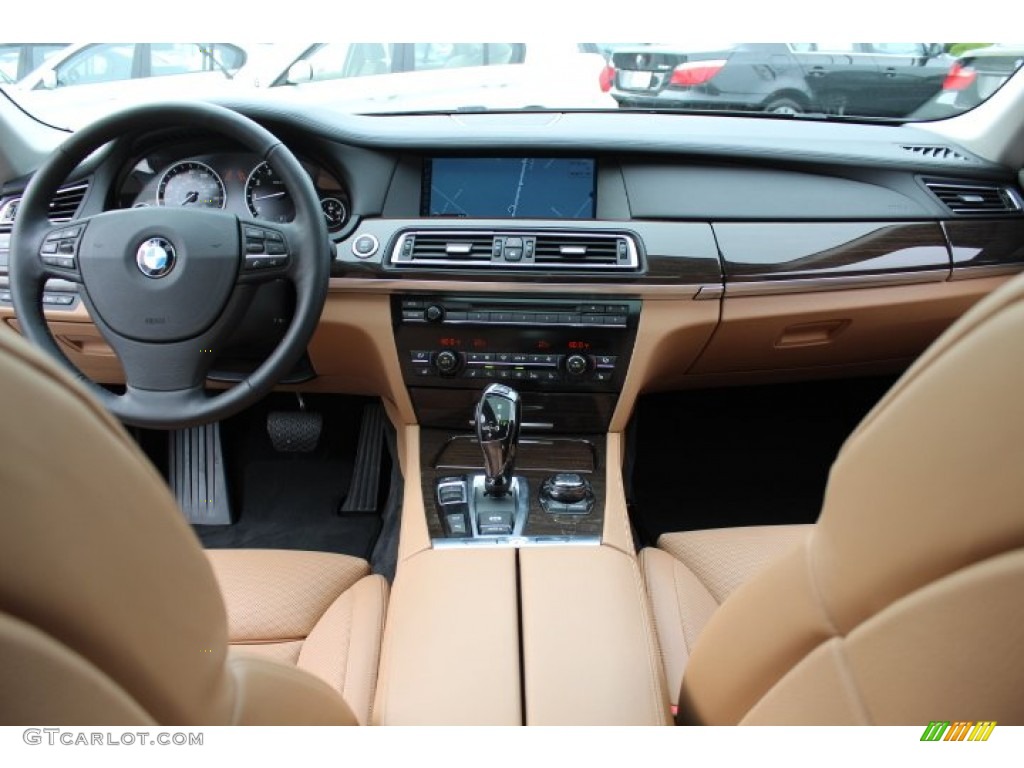 2011 BMW 7 Series 750Li Sedan Saddle/Black Nappa Leather Dashboard Photo #69361204