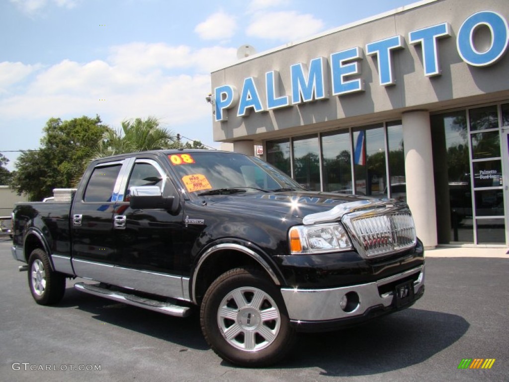 2008 Mark LT SuperCrew 4x4 - Black / Black/Dove Grey Piping photo #31