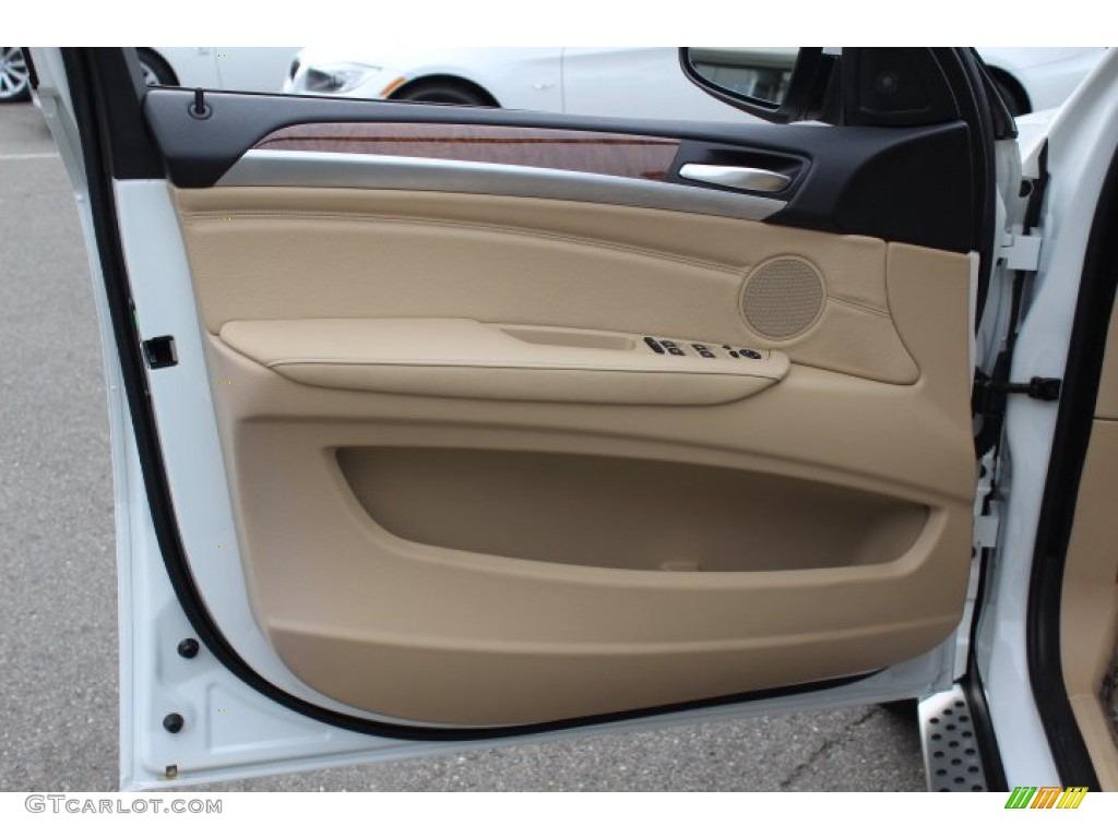 2009 BMW X6 xDrive35i Sand Beige Nevada Leather Door Panel Photo #69362314