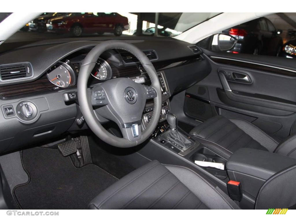 Black Interior 2013 Volkswagen CC VR6 4Motion Executive Photo #69366697