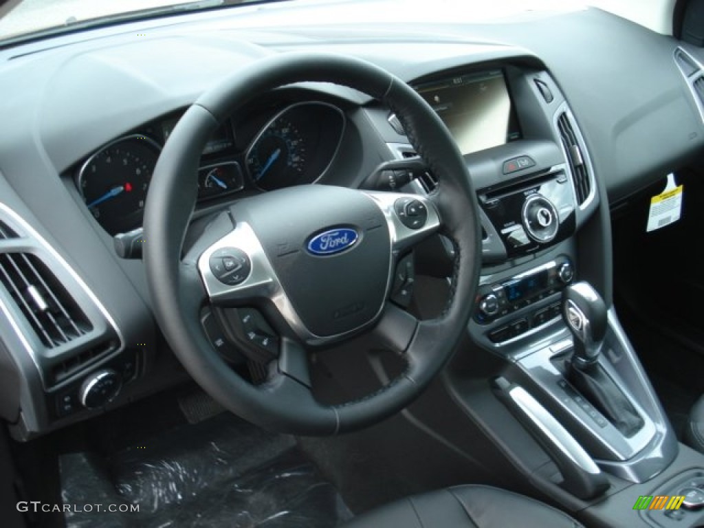 2013 Ford Focus Titanium Sedan Charcoal Black Dashboard Photo #69368548