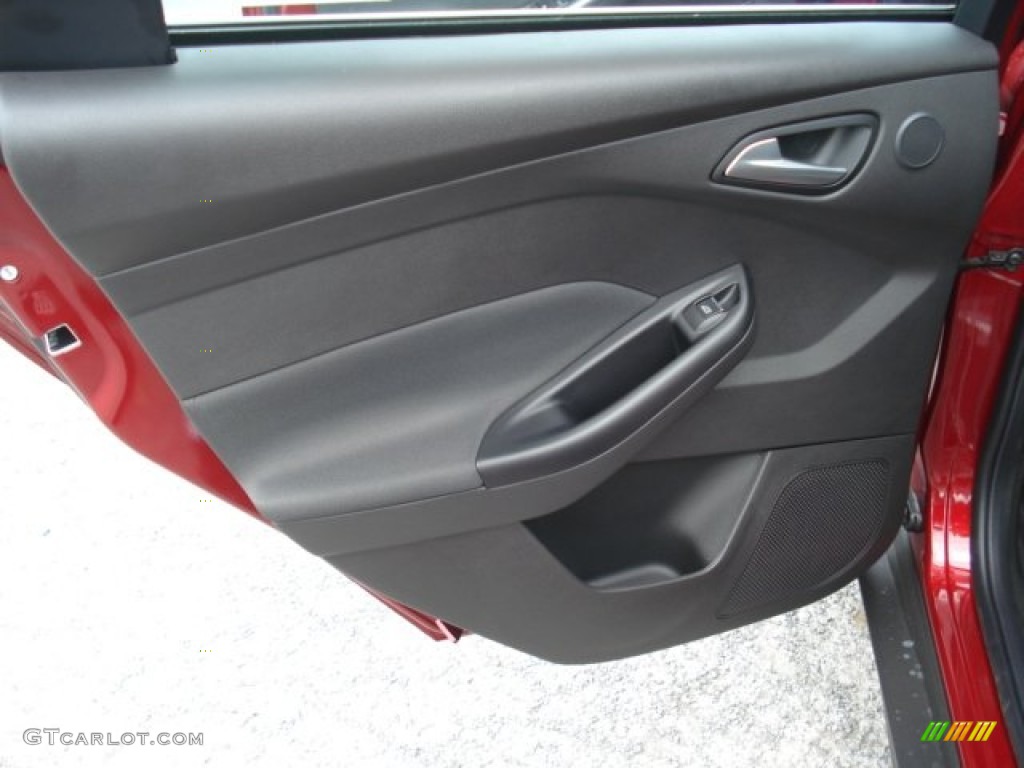 2013 Ford Focus Titanium Sedan Charcoal Black Door Panel Photo #69368584