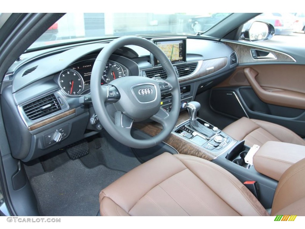 Nougat Brown Interior 2013 Audi A6 3.0T quattro Sedan Photo #69369415