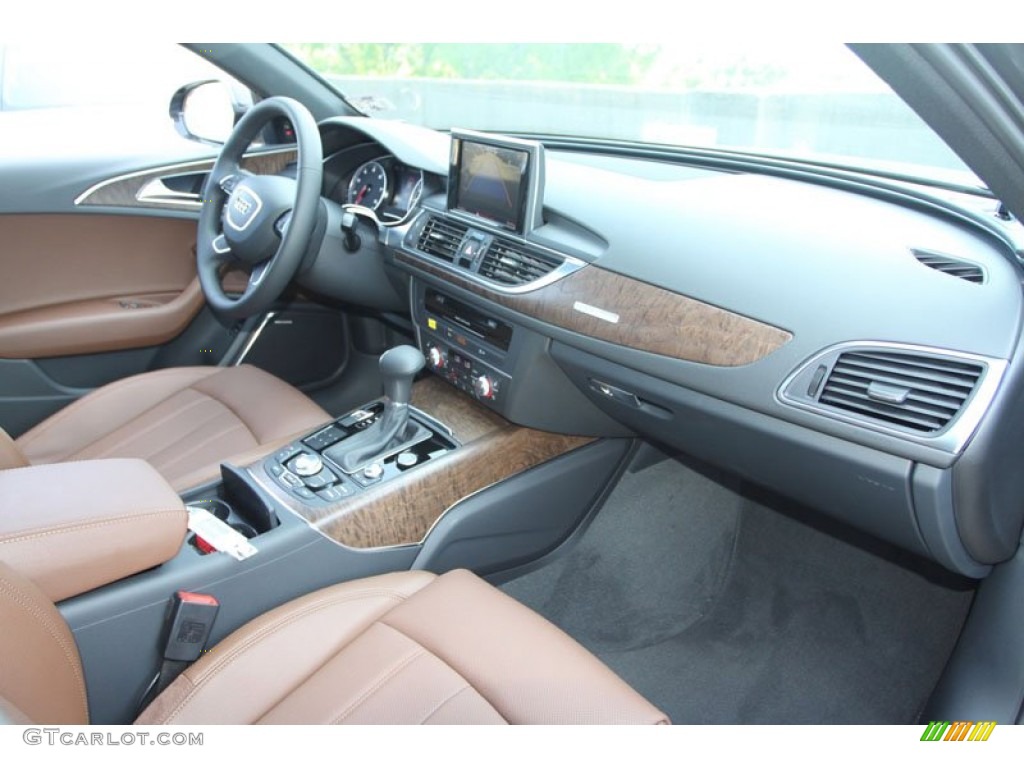 2013 Audi A6 3.0T quattro Sedan Nougat Brown Dashboard Photo #69369553