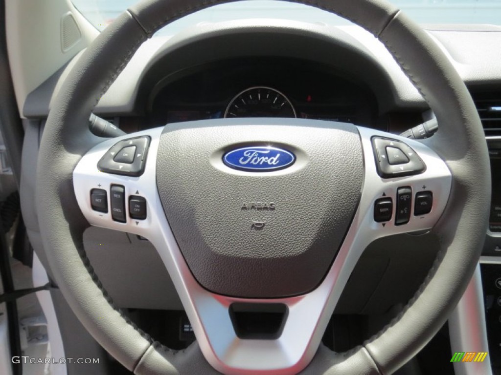 2013 Ford Edge Limited EcoBoost Medium Light Stone Steering Wheel Photo #69370102