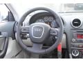 2013 Audi A3 Light Gray Interior Steering Wheel Photo