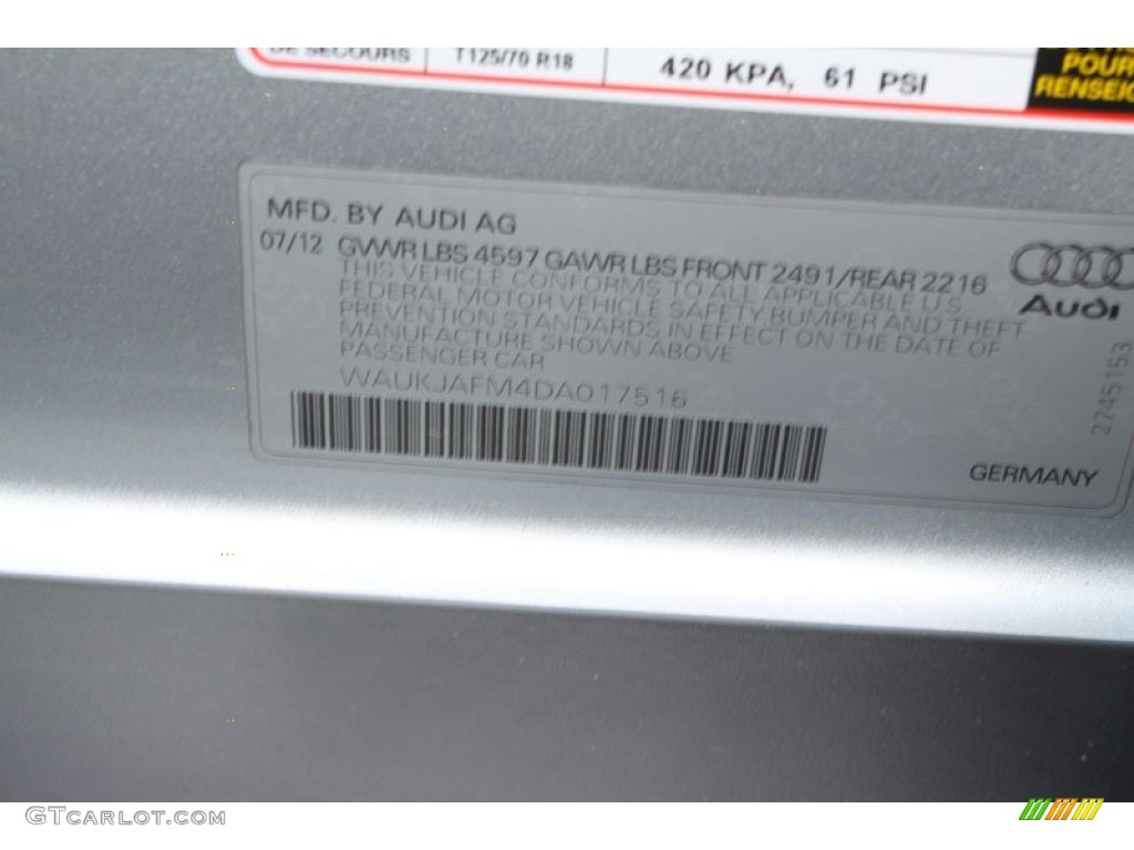 2013 A3 2.0 TDI - Ice Silver Metallic / Light Gray photo #27