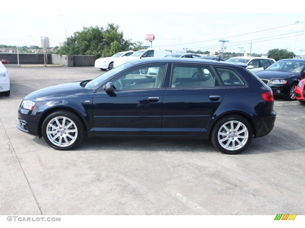 Deep Sea Blue Pearl Effect 2013 Audi A3 2.0 TFSI Exterior Photo #69370693