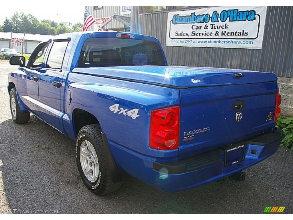 2007 Dakota SLT Quad Cab 4x4 - Electric Blue Pearl / Medium Slate Gray photo #5
