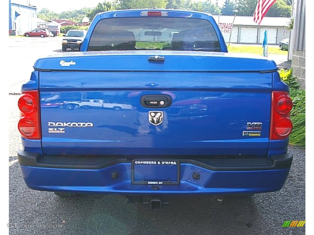2007 Dakota SLT Quad Cab 4x4 - Electric Blue Pearl / Medium Slate Gray photo #6