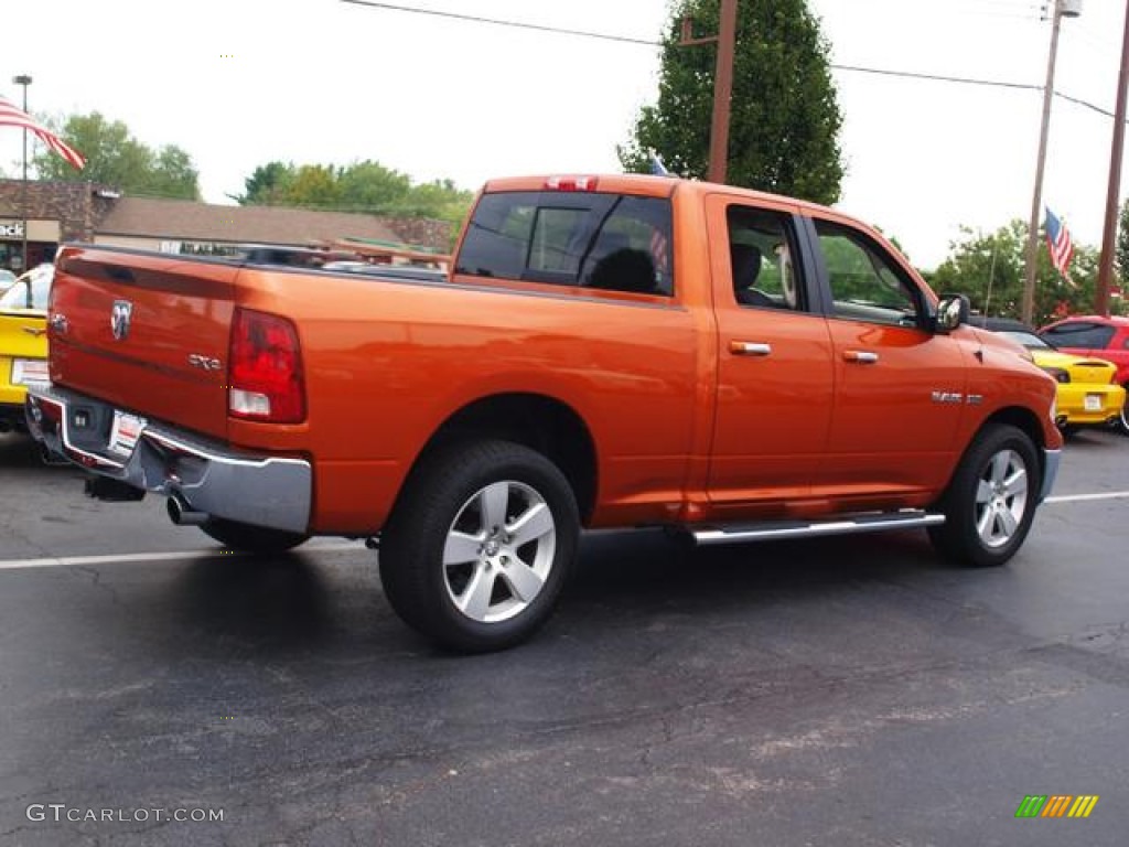 2010 Ram 1500 Big Horn Quad Cab 4x4 - Mango Tango Pearl / Dark Slate/Medium Graystone photo #3