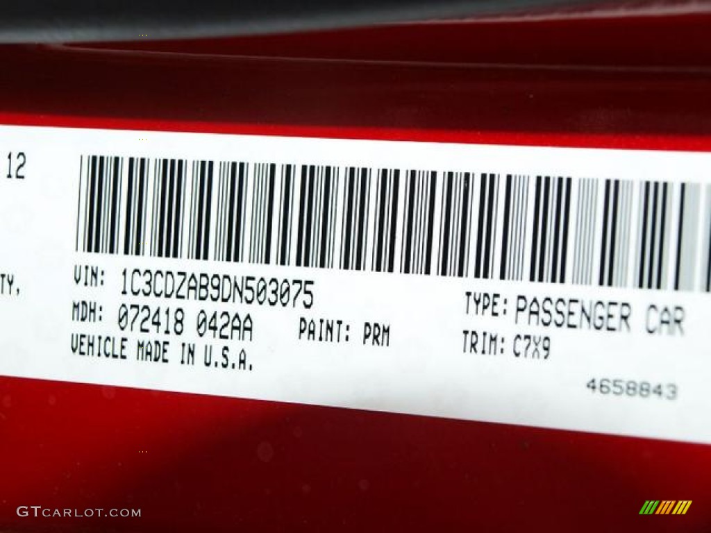 2013 Avenger Color Code PRM for Redline 2-Coat Pearl Photo #69376153