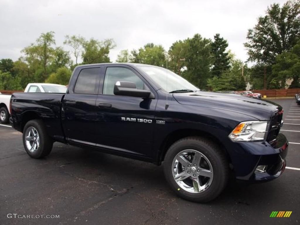 2012 Ram 1500 Express Quad Cab 4x4 - True Blue Pearl / Dark Slate Gray/Medium Graystone photo #2