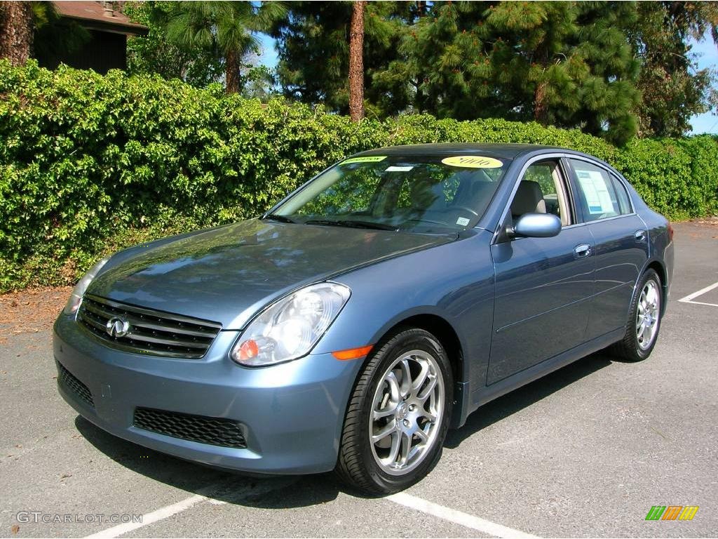 2006 G 35 Sedan - Lakeshore Slate Blue Metallic / Stone photo #1