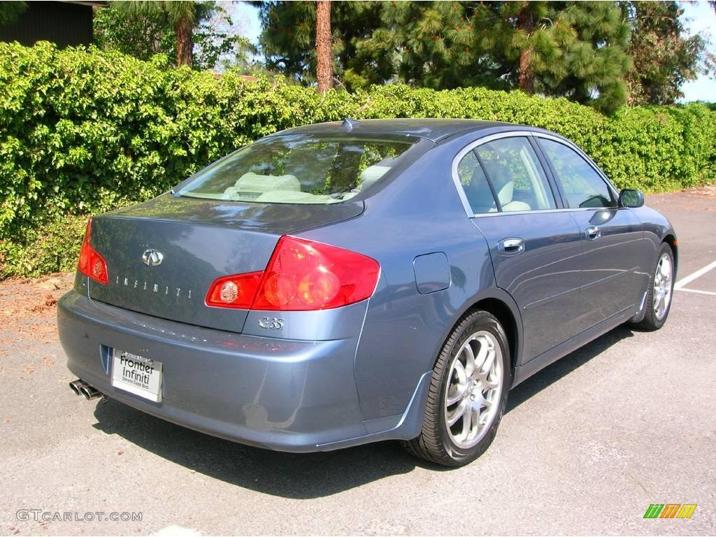 2006 G 35 Sedan - Lakeshore Slate Blue Metallic / Stone photo #6