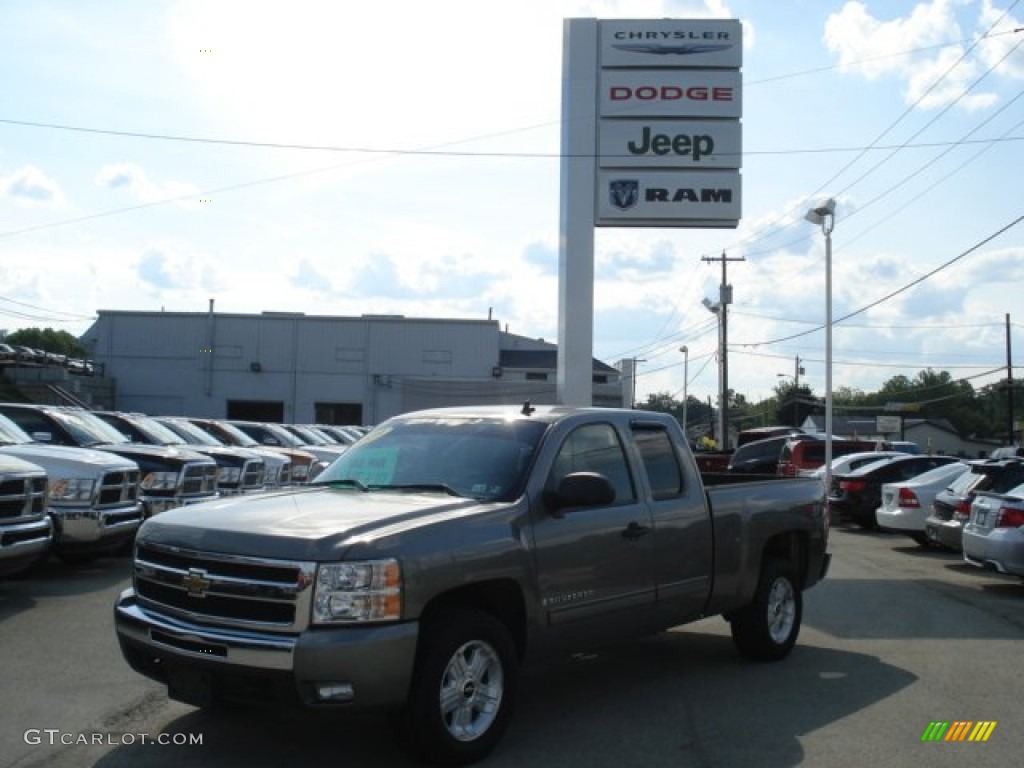 2009 Silverado 1500 LT Extended Cab 4x4 - Graystone Metallic / Ebony photo #1