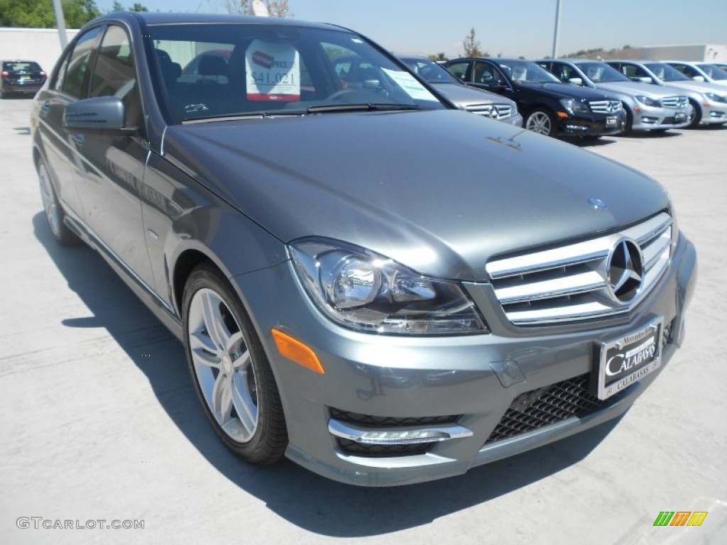 2012 C 250 Sport - Sapphire Grey Metallic / Black photo #1