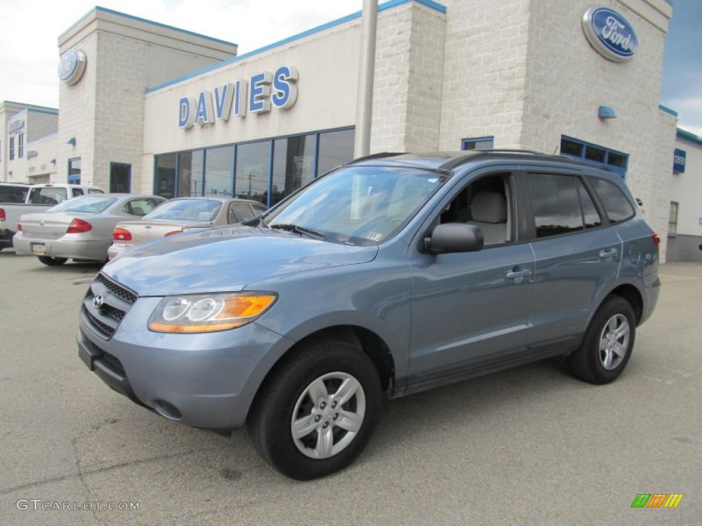 2009 Santa Fe GLS 4WD - Silver Blue / Gray photo #1