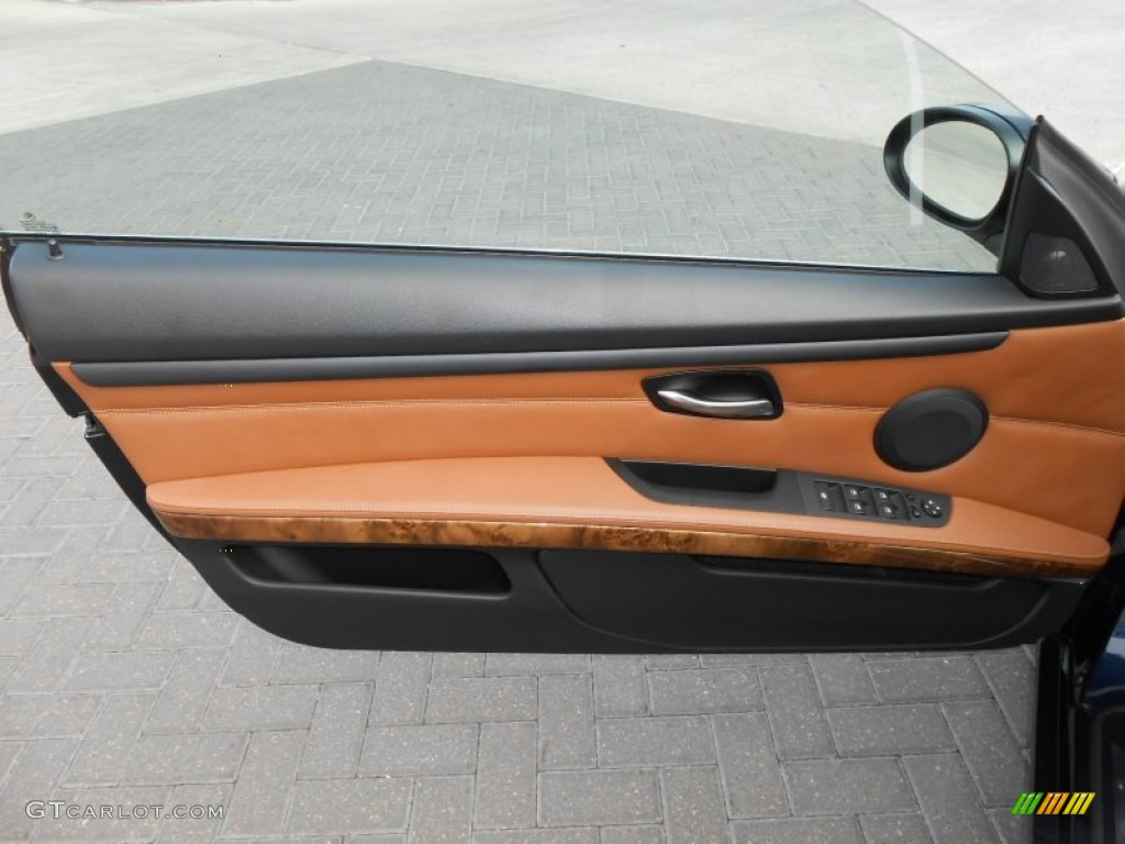 2007 BMW 3 Series 335i Convertible Saddle Brown/Black Door Panel Photo #69380956