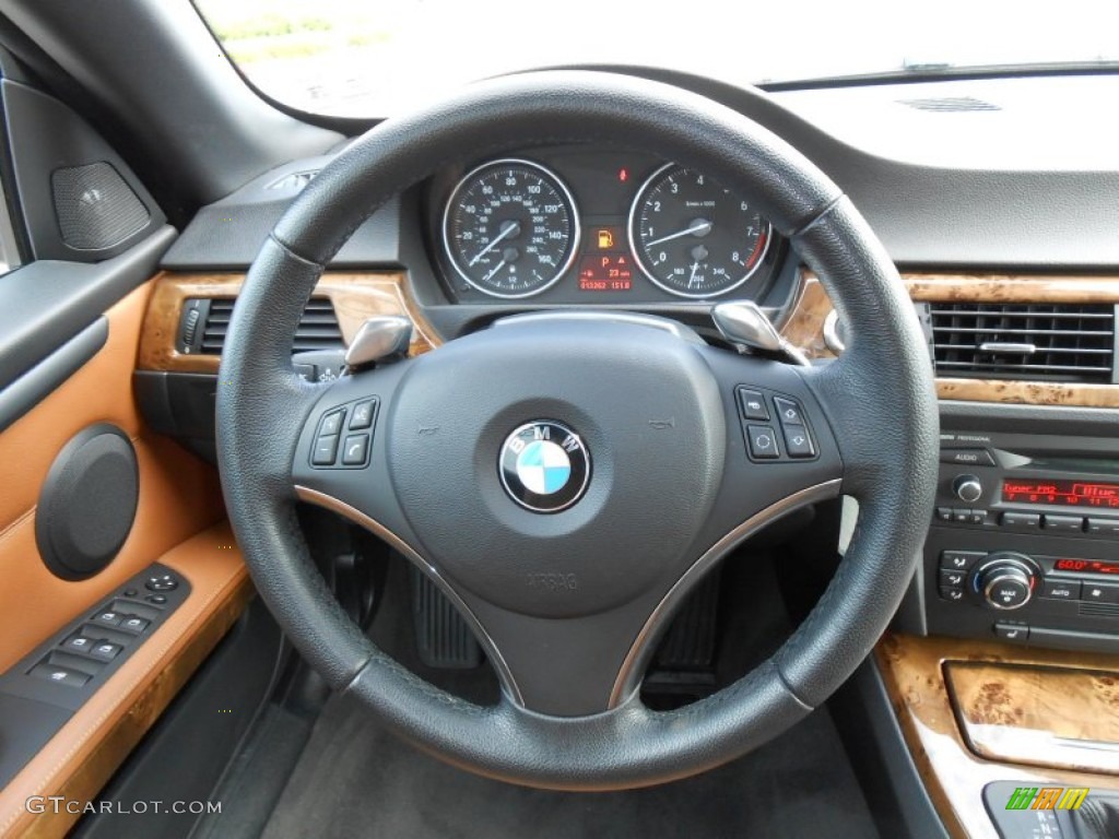 2007 BMW 3 Series 335i Convertible Saddle Brown/Black Steering Wheel Photo #69381049