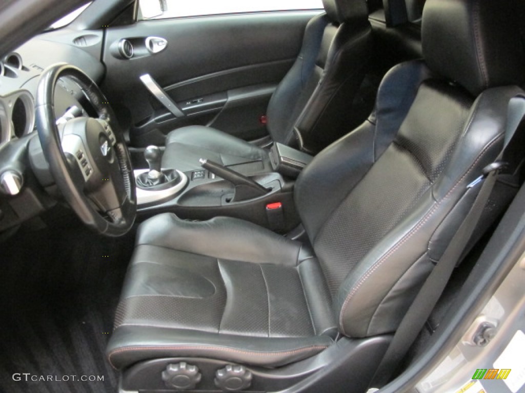 Charcoal Leather Interior 2006 Nissan 350Z Touring Roadster Photo #69385078