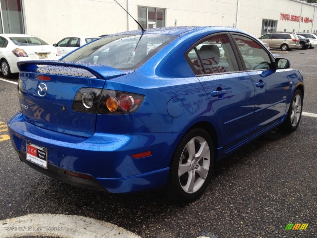 2005 MAZDA3 s Sedan - Winning Blue Mica / Black/Blue photo #8