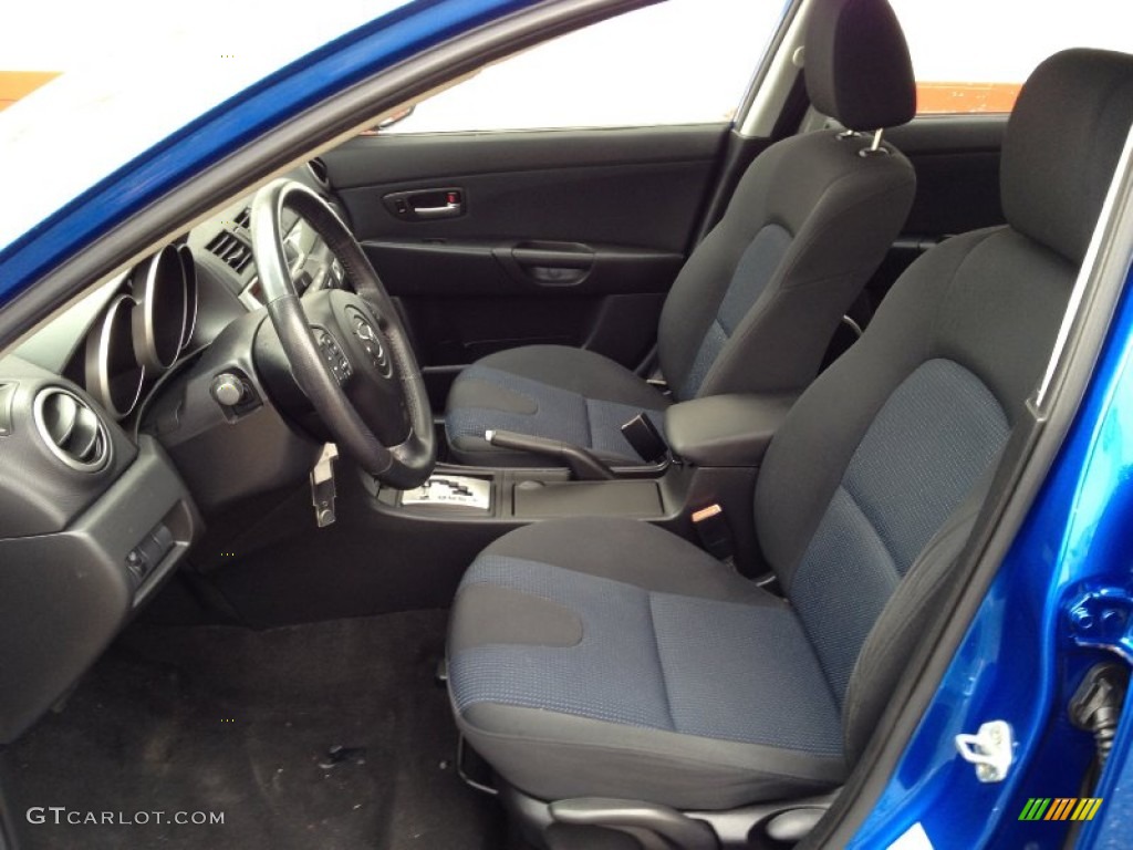 2005 MAZDA3 s Sedan - Winning Blue Mica / Black/Blue photo #13