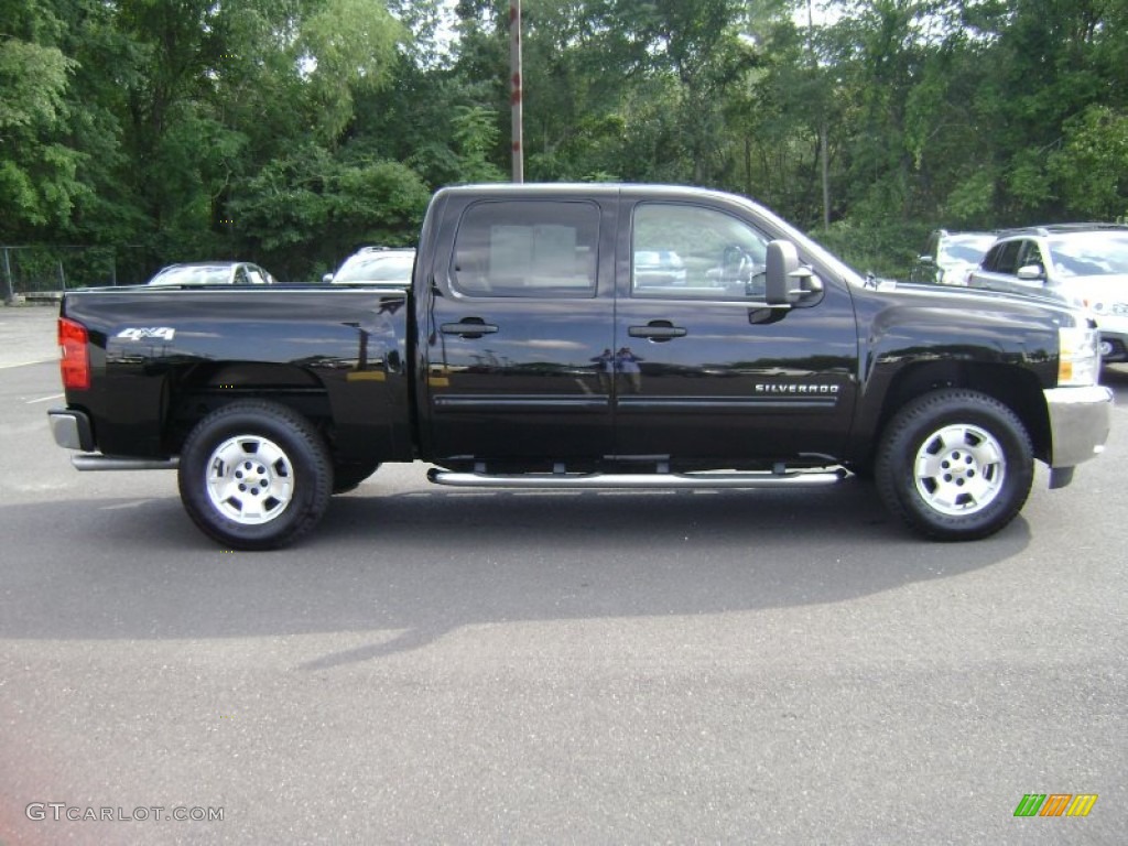 Black 2012 Chevrolet Silverado 1500 LT Crew Cab 4x4 Exterior Photo #69391414