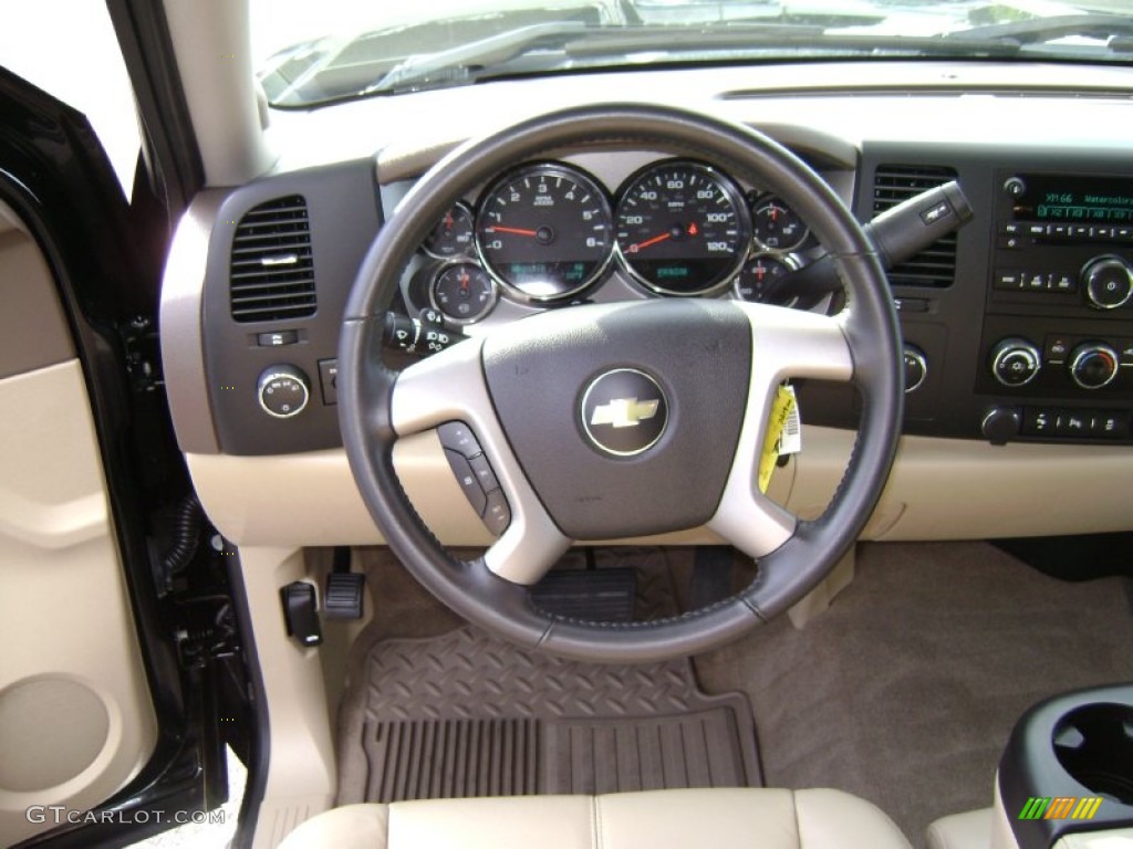 2012 Chevrolet Silverado 1500 LT Crew Cab 4x4 Light Cashmere/Dark Cashmere Steering Wheel Photo #69391471