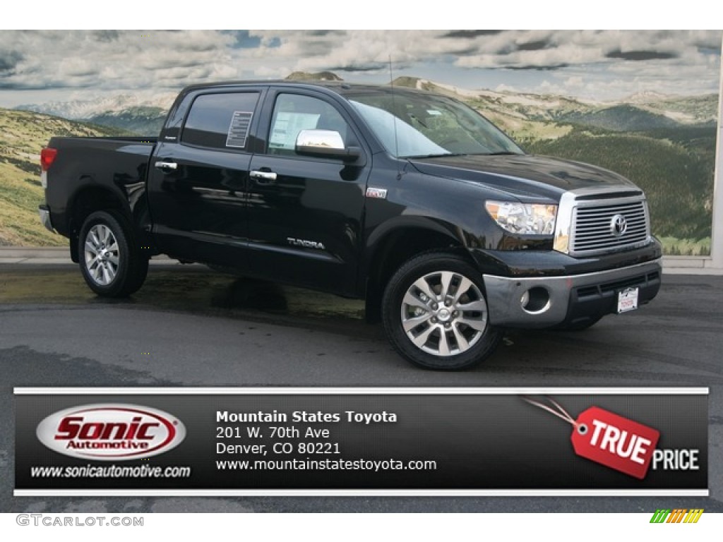 2012 Tundra Platinum CrewMax 4x4 - Black / Black photo #1