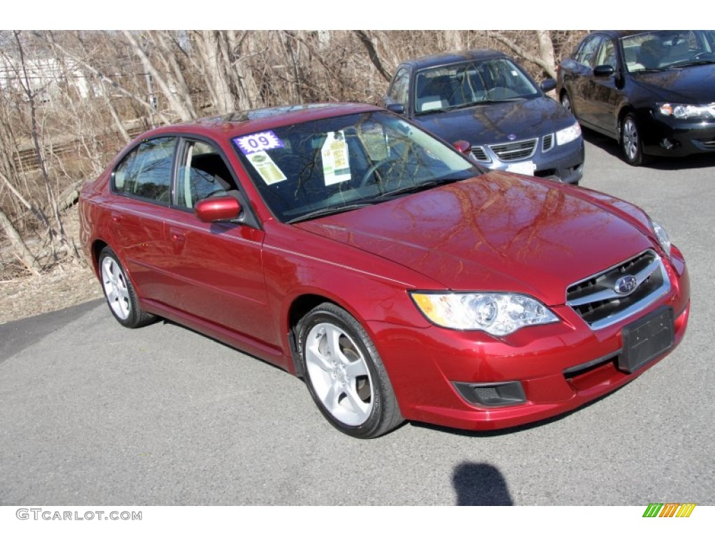 2009 Legacy 2.5i Sedan - Ruby Red Pearl / Off Black photo #3