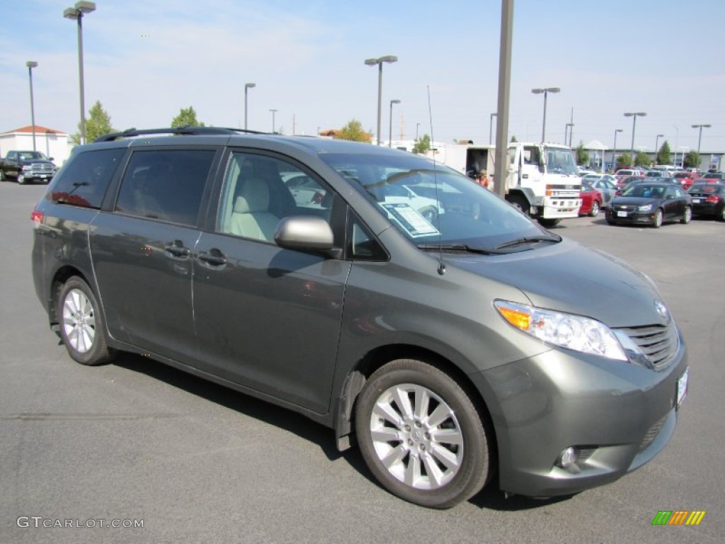 2011 Sienna XLE AWD - Cypress Green Pearl / Bisque photo #1