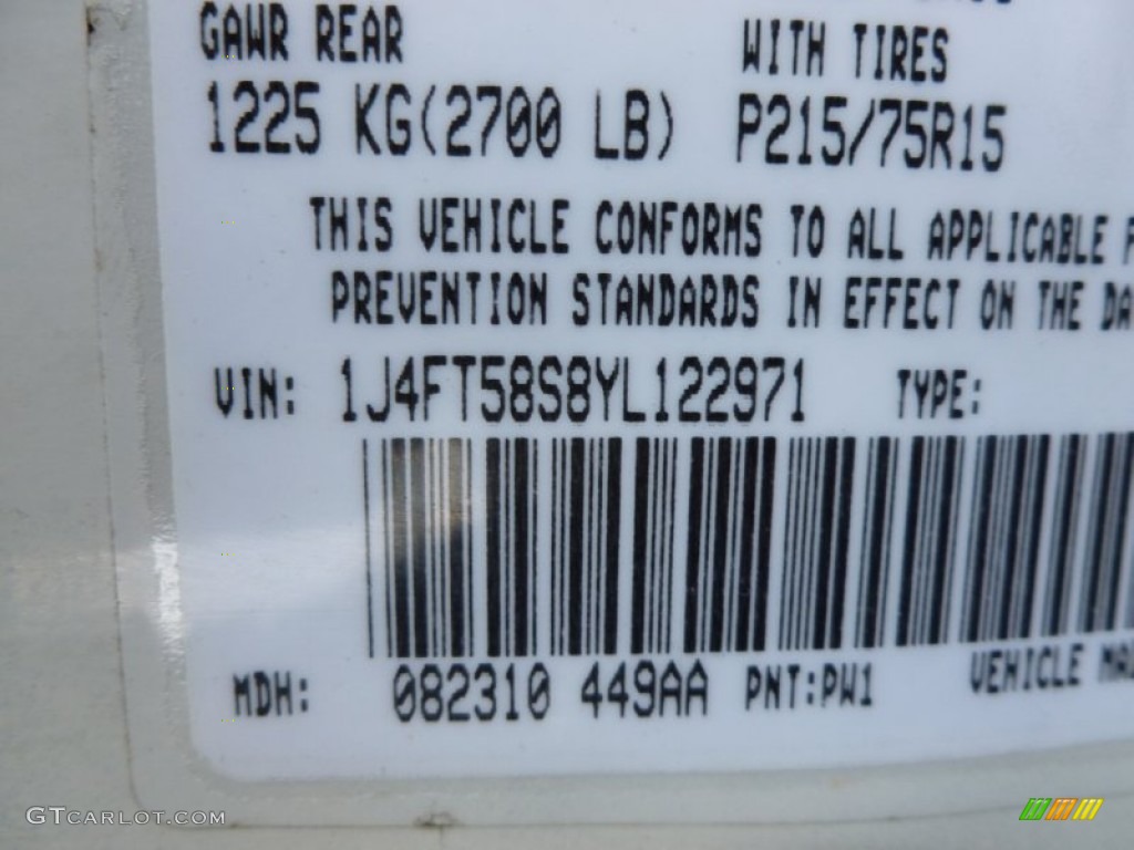 2000 Jeep Cherokee Classic Color Code Photos